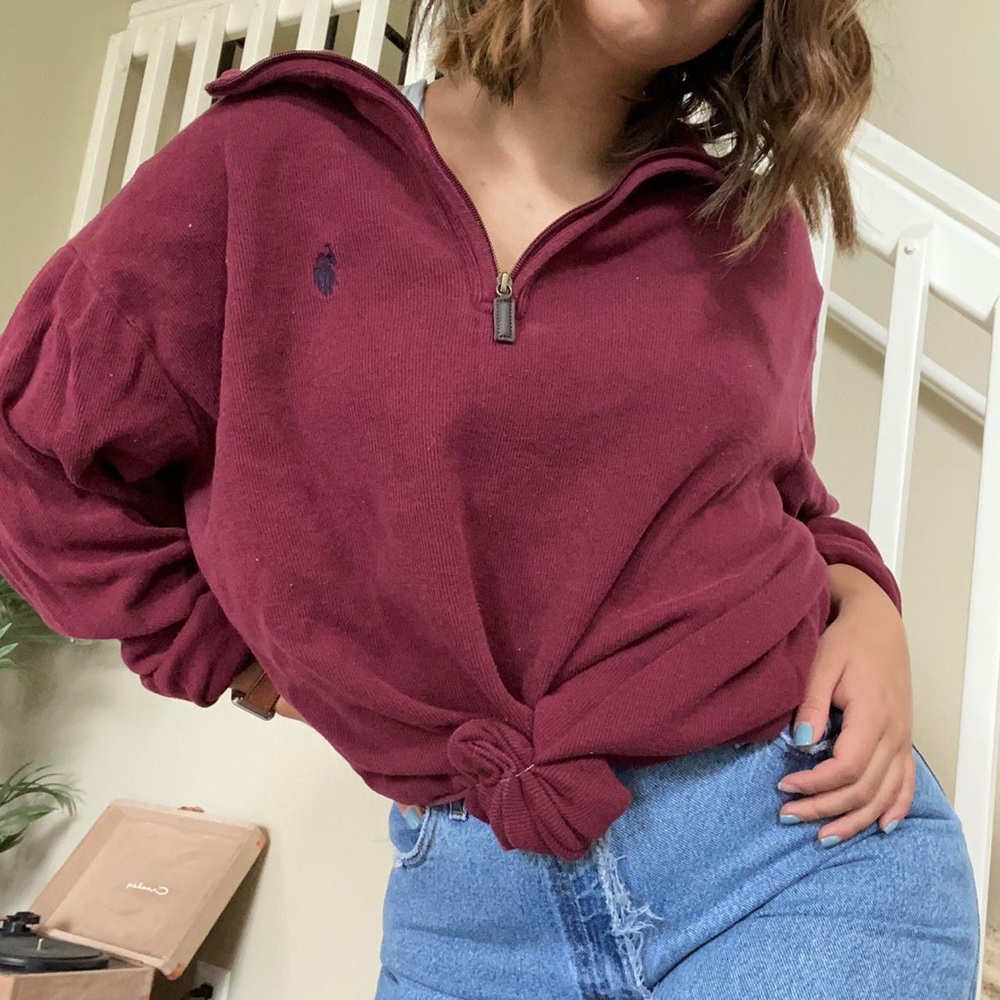 US Polo Assn maroon quarter zip ❤️